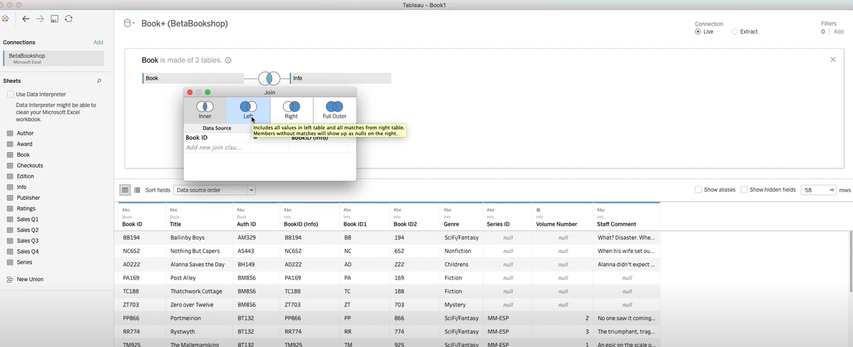 How to get Tableau traditional Join interface